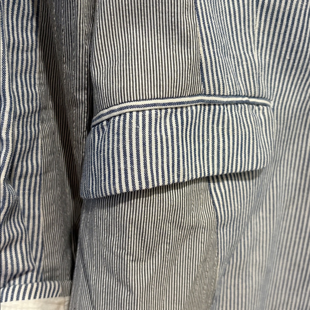 rag & bone Woman’s Pinstripe Blazer - Gray and White - Picture 5 of 11